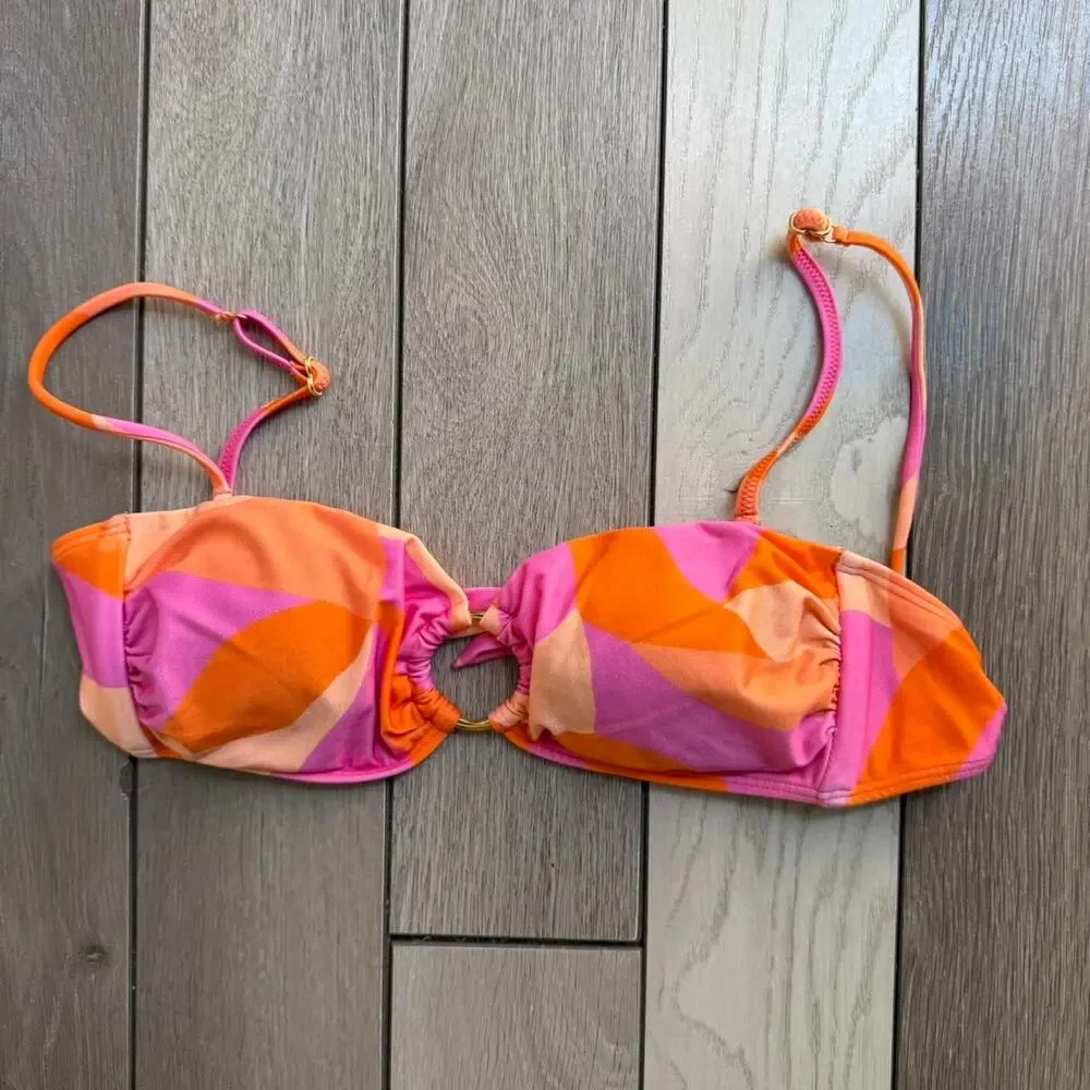 ViX Paula Hermanny Abstract Print Bikini Top Size S